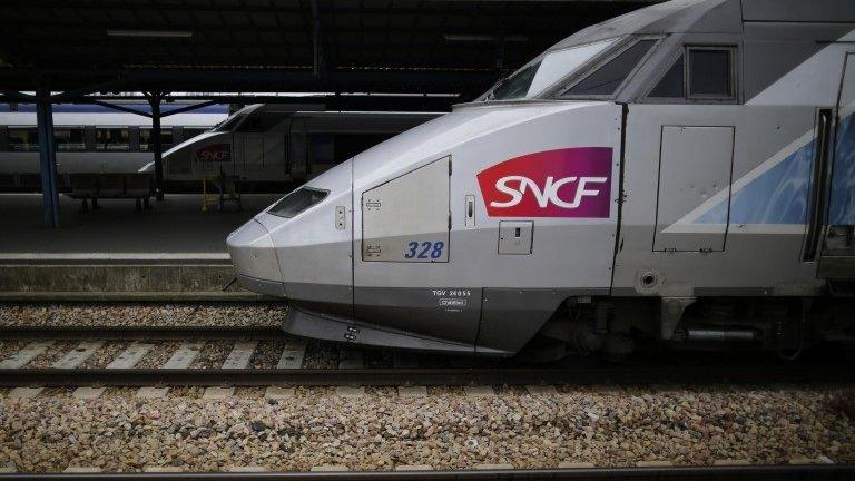 File photo: A French High Speed Train (TGV) made by French train maker Alstom at Nantes railway station, western France, 18 June 2014