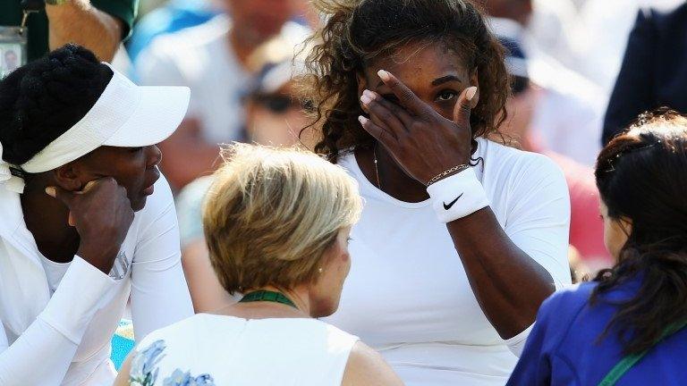 Serena Williams receives medical treatment