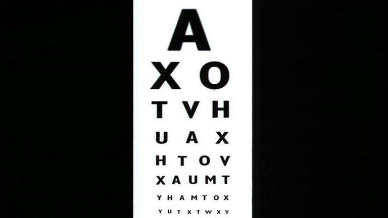 Optician's eye test