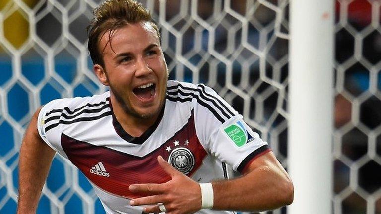 Mario Gotze celebrates