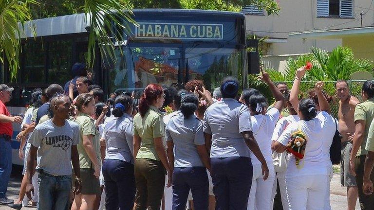 Cuba's Ladies in White opposition members were arrested during a march in Havana n 13 July 2014.