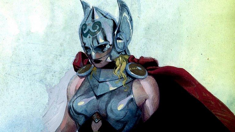 Marvel Comics image showing superhero Thor recast as a woman. 15 July 2014