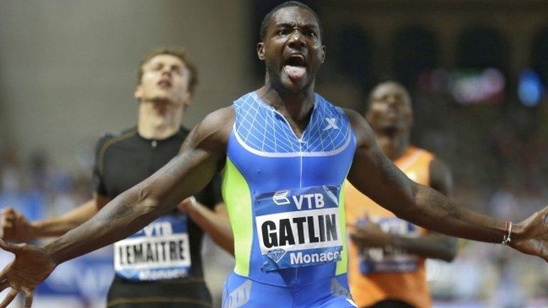 Justin Gatlin records a season's best in the 200m at Monaco