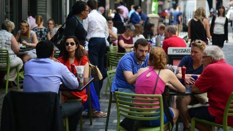 People dining at restaurant