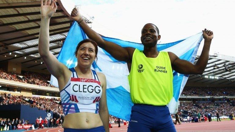 Libby Clegg and guide Mikail Huggins