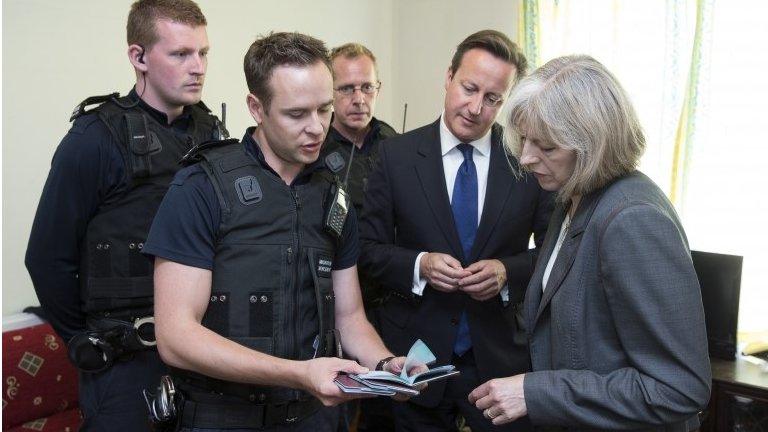 Prime Minister David Cameron and Home Secretary Theresa May Visit Slough