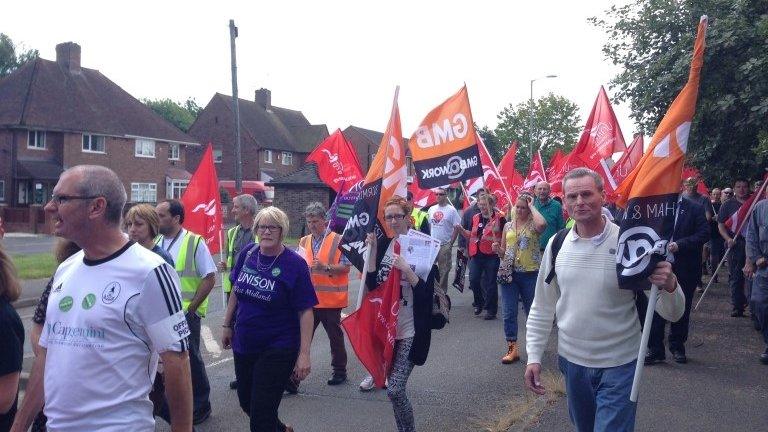 Workers on strike