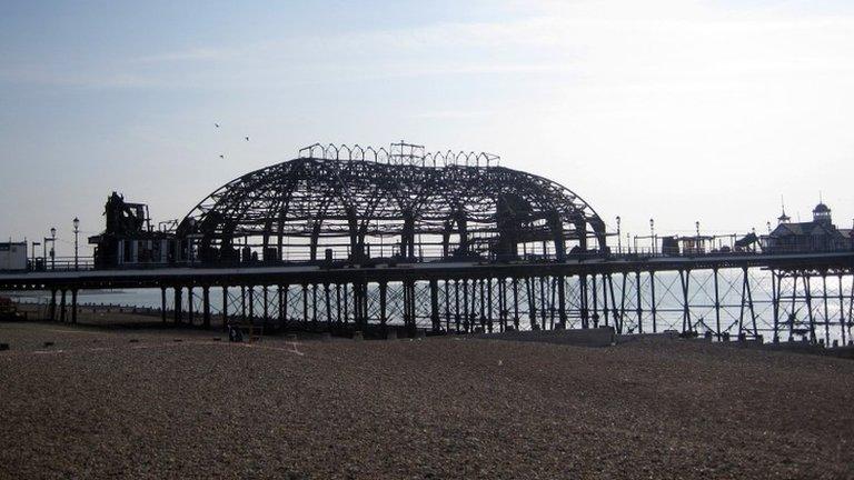 Fire-damaged Eastbourne Pier