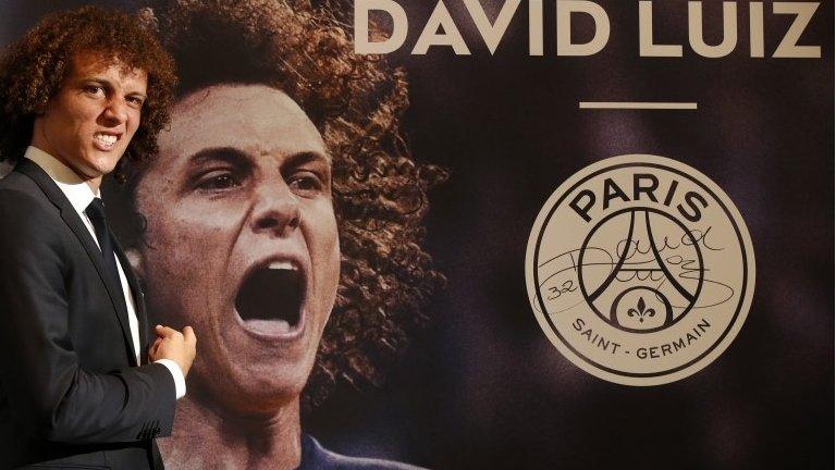 David Luiz at his PSG unveiling