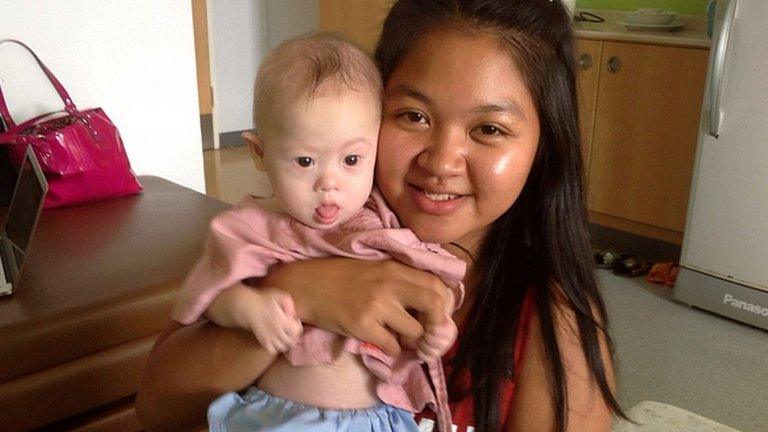 Thai surrogate mother Pattaramon Chanbua with baby Gammy. 6 Aug 2014