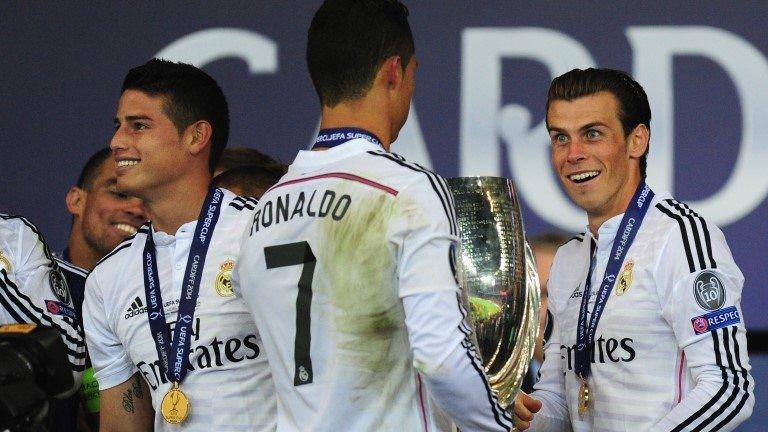 James Rodriguez, Cristiano Ronaldo and Gareth Bale