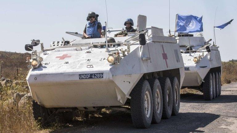 UN Disengagement Observer Force (Undof) peacekeepers in the Golan Heights (28 August 2014)