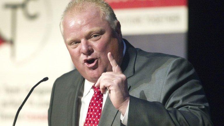 Toronto Mayor Rob Ford participates in a mayoral debate hosted by the Canadian Tamil Congress in Scarborough, Ontario in this file 15 July 2014