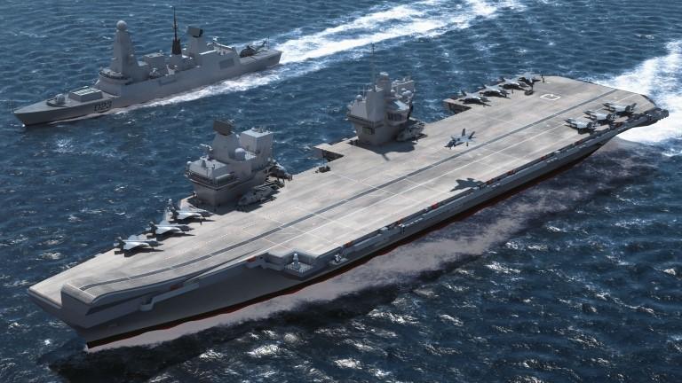 Computer generated image of the HMS Prince of Wales aircraft carrier as they will look when in service