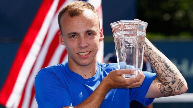 Andy Lapthorne of Great Britain celebrates