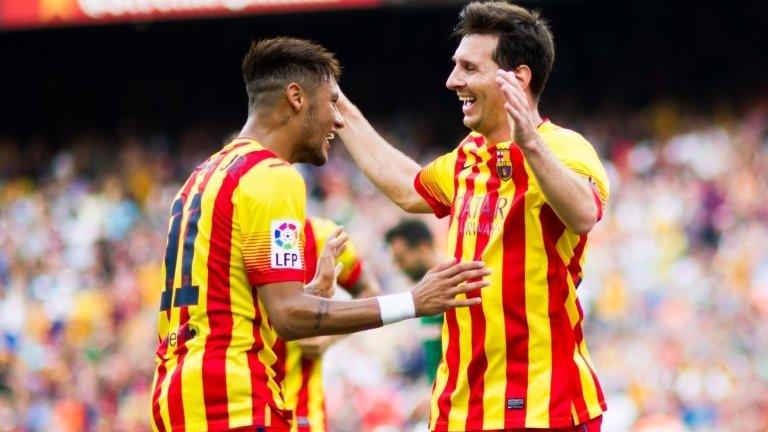 Neymar and Lional Messi