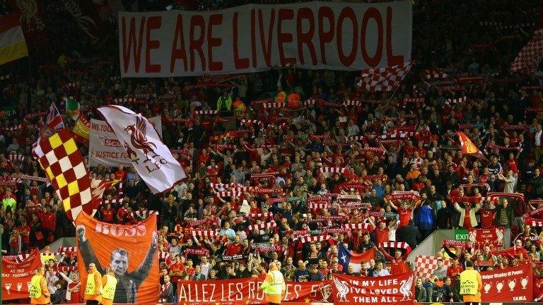 Liverpool fans at Anfield