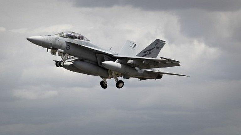 Australian F/A-18F Super Hornet departs for the Middle East (21 Sept 2014)