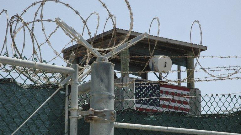 A guard tower at Guantanamo Bay in Cuba, on 23 July 2008