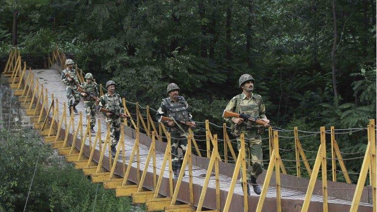 File picture of Indian troops on the disputed border with Pakistan