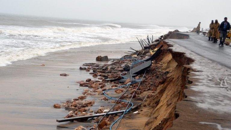 Road washed away in Andhra Pradesh, 12 Oct