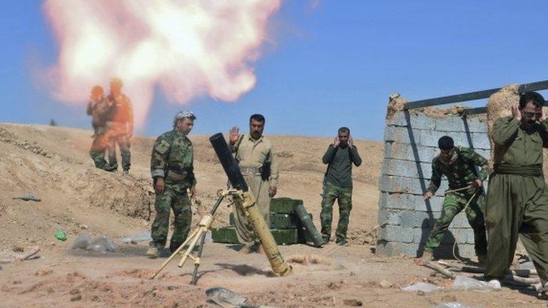 Kurdish Peshmerga fighters in Iraq, 9 October 2014