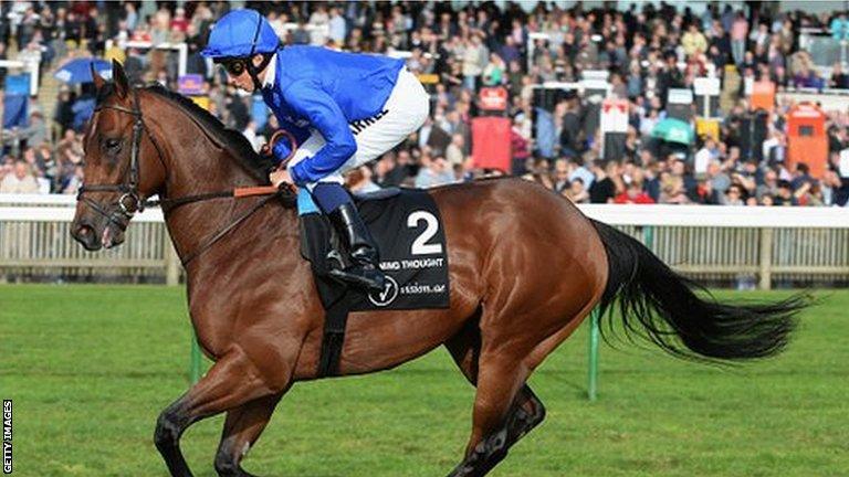 William Buick rides Godolphin's Charming Thought to victory in the Middle Park Stakes