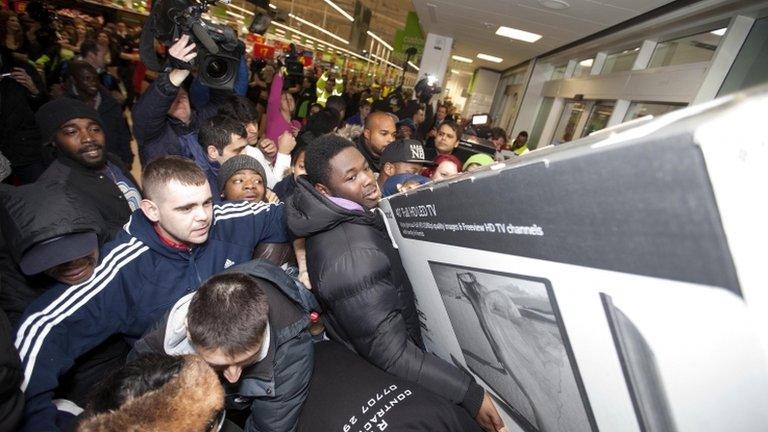 Black Friday shoppers at Asda in Wembley, London