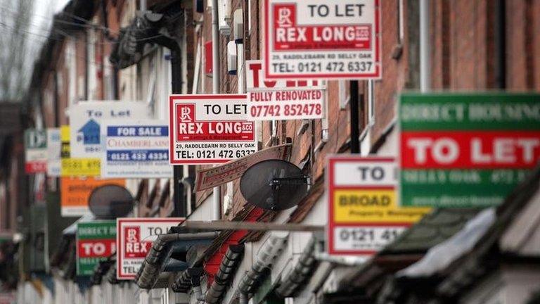 To Let signs adorn houses in the Selly Oak area of Birmingham