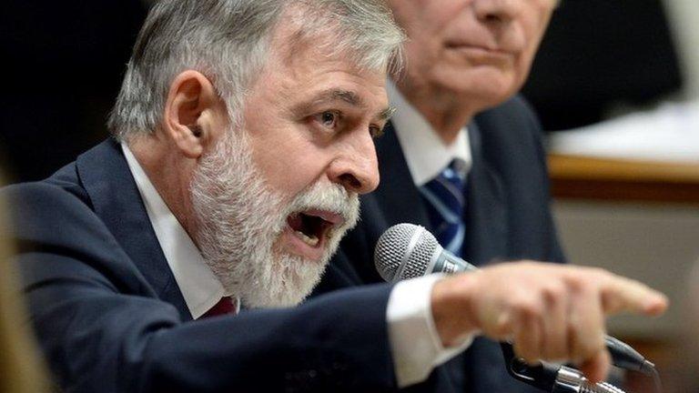 Paulo Roberto Costa speaks in the Parliamentary Commission of Enquiry of the National Congress in Brasilia on 2 December 2014.