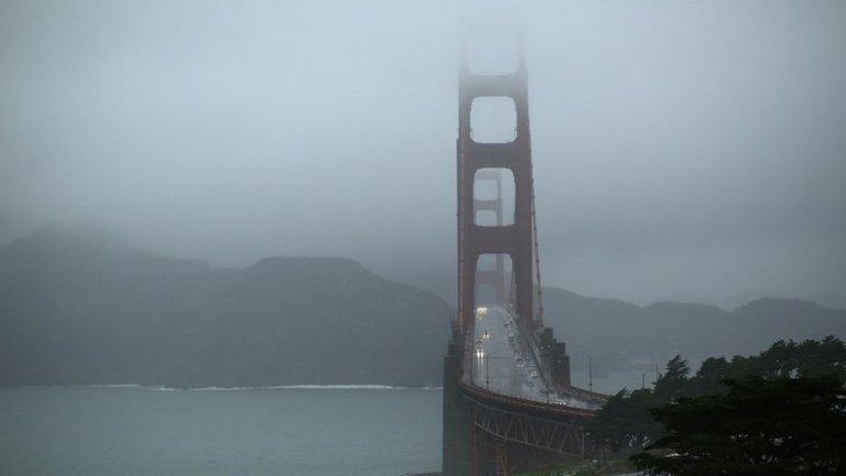 Light vehicle traffic is seen on the Golden Gate Bridge in San Francisco, California 11 De cember 2014