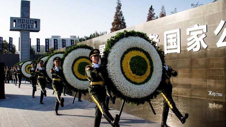 Soldiers of the People's Liberation Army (PLA) attend China's first National Memorial Day - 13 December 2014