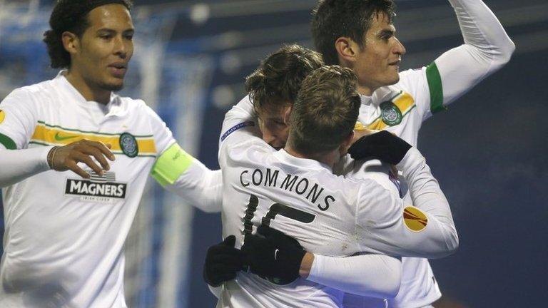 Celtic players celebrate