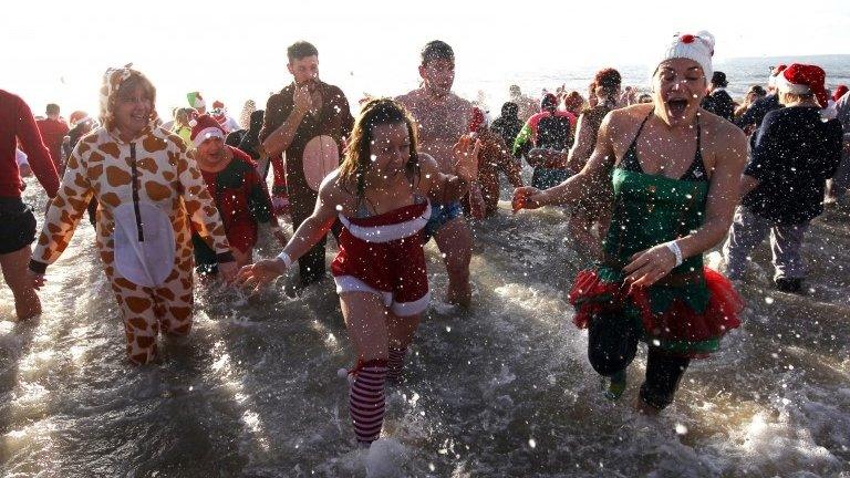 Christmas Day swim in Bournemouth