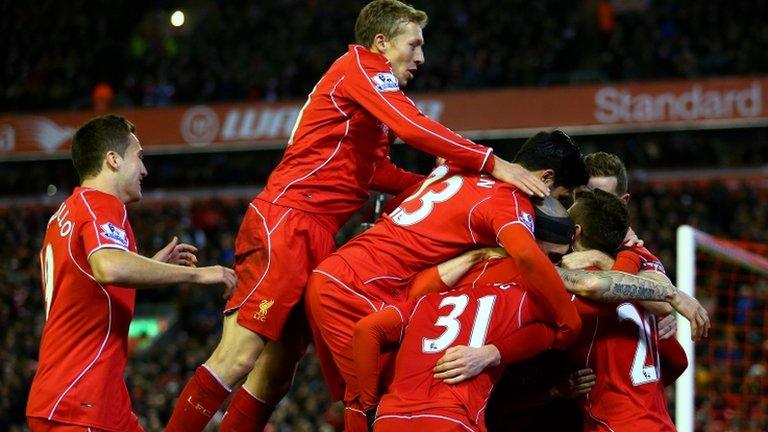 Adam Lallana celebrates