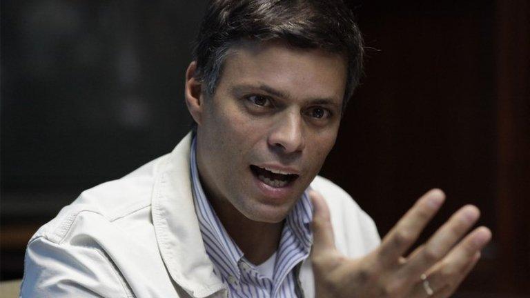 Opposition leader Leopoldo Lopez gives a press conference in Caracas, Venezuela on 26 February, 2013