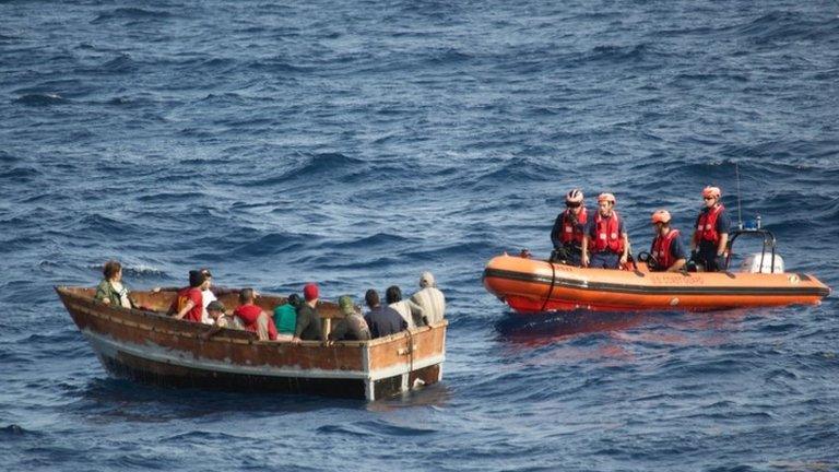 Cuban migrants trying to reach the US, 5 Jan 15