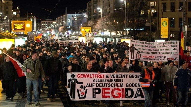 Pegida in Dresden, 12 Jan