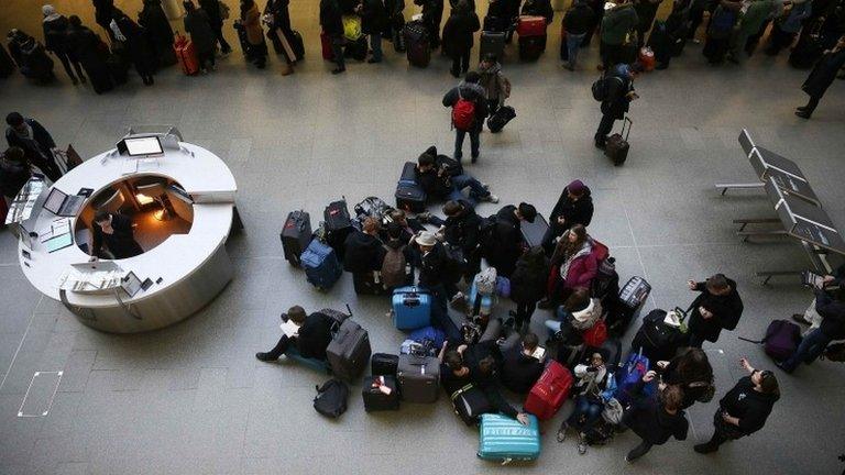 Passengers at St Pancras station