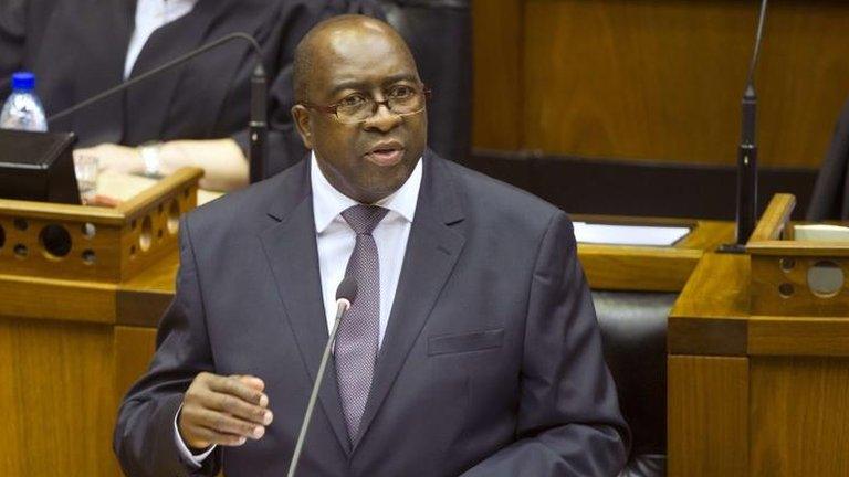 South African Minister of Finance Nhlanhla Nene delivers the 2015 Budget Speech