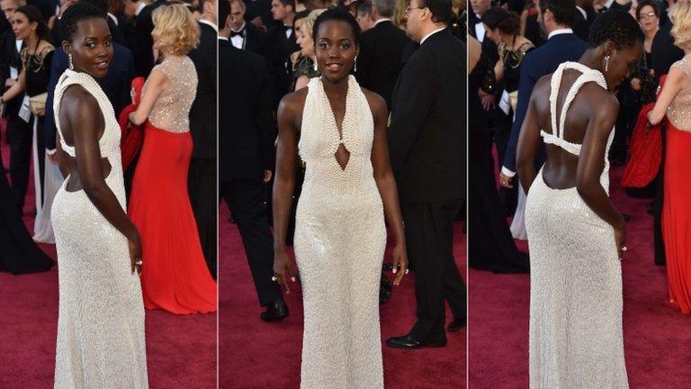 Lupita Nyong'o on the red carpet, 22 Feb