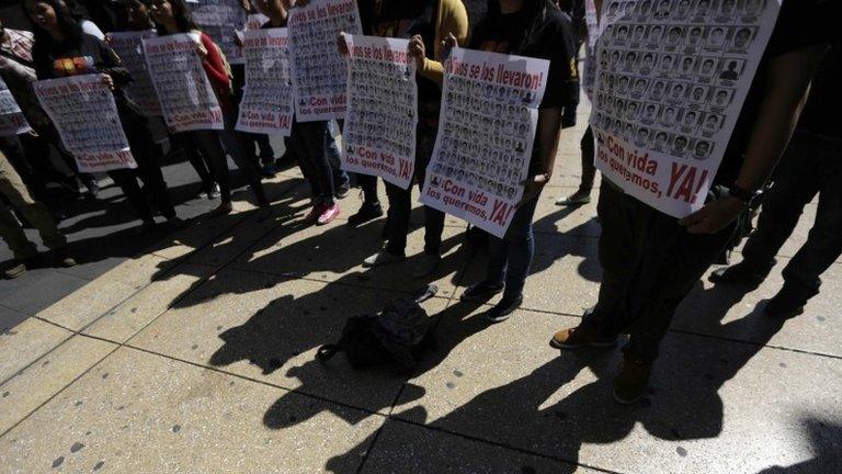 March for missing Mexican students in Mexico City