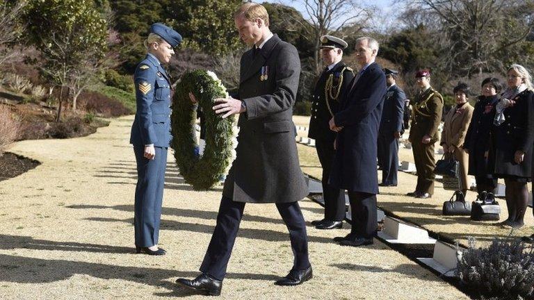 Prince William at Yokohama War Cemetery