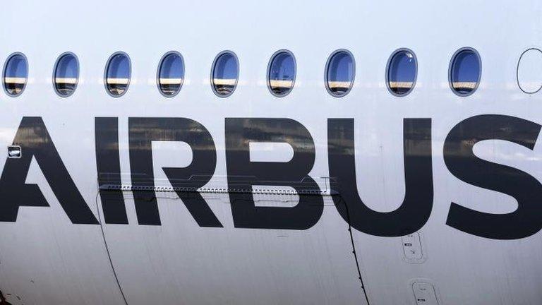 Airbus sign on plane