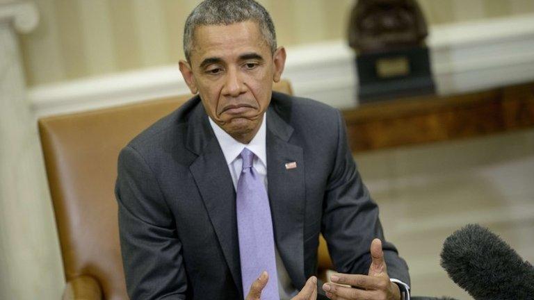 US President Barack Obama talks to reporters about Israeli Prime Minister Benjamin Netanyahu's address to the US Congress on Tuesday