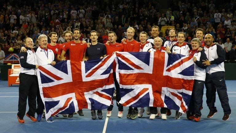 The GB team celebrate victory