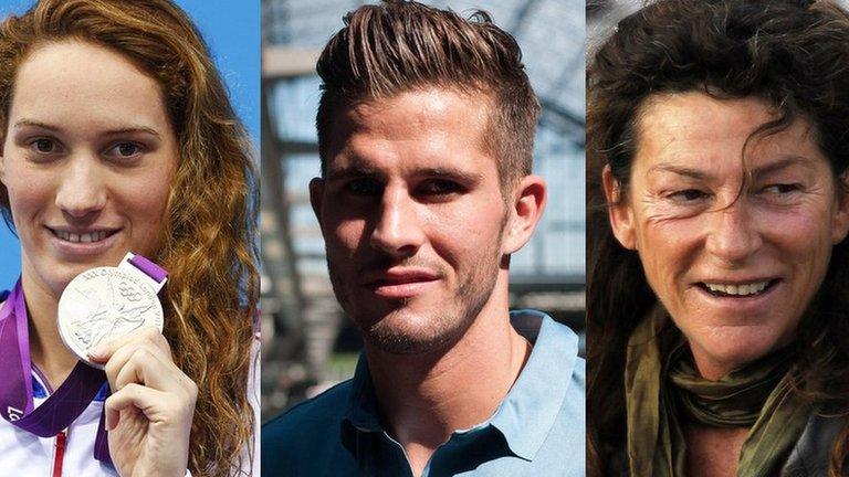 Camille Muffat, Alexis Vastine and Florence Arthaud