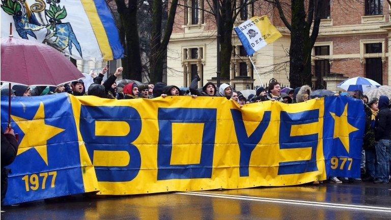 Parma fans protest