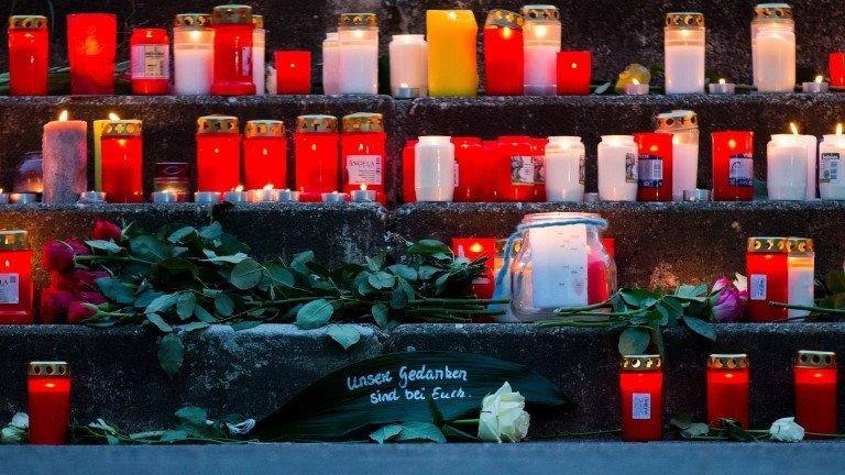 Candles left outside Joseph Koenig school