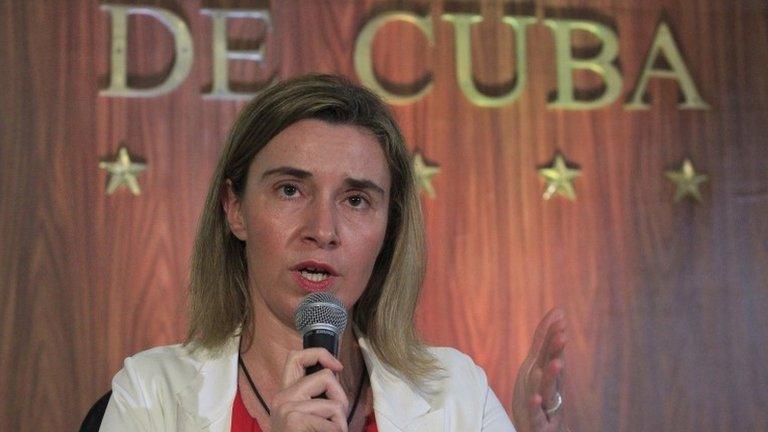 Federica Mogherini, speaks at a news conference in Havana on 24 March, 2015.